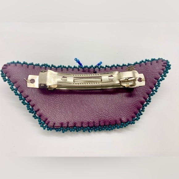 Handmade Artisan by Huicholes Mexican Beaded Butterfly Hair Barrett - Picture 2 of 2
